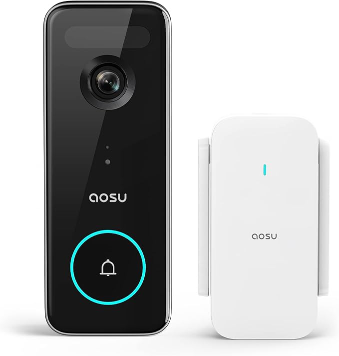 AOSU 무선 도어벨 카메라 (5MP, 월요금 없음)
