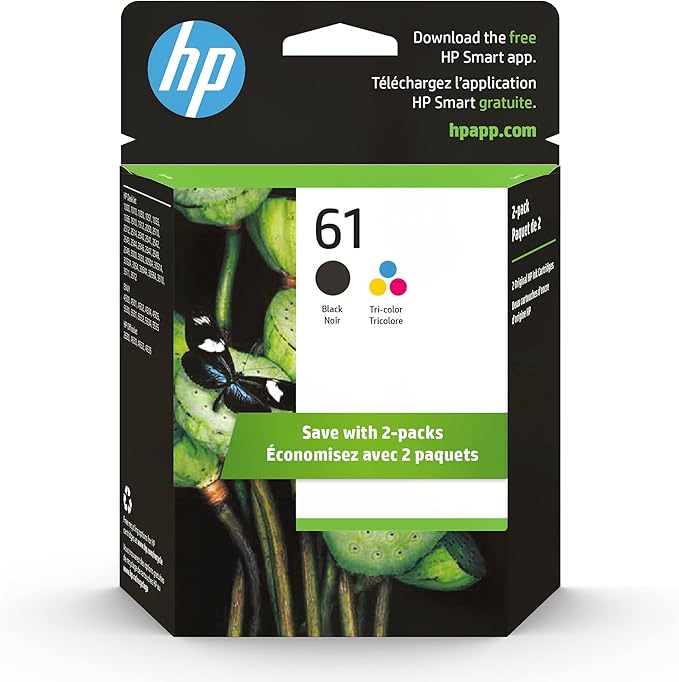 HP 61 Black/Tri-color Ink (2 Pack)