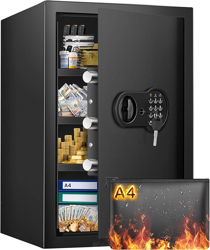 Mitlvge 방화·방수 금고 (4.0Cu ft, 디지털 키패드, 서랍 3단)
