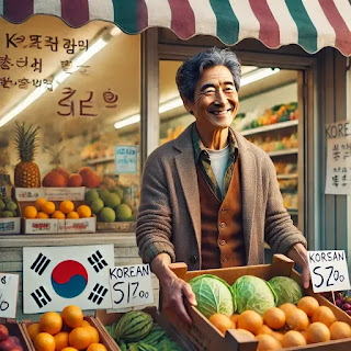 미국 한인 상권에서 작은 가게를 운영하는 시니어 부부