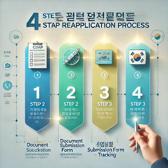 CDPAP 재신청 절차 4단계 도식 이미지