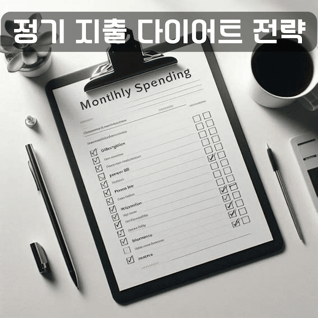 정기 지출 다이어트 전략 개요를 보여주는 체크리스트 이미지