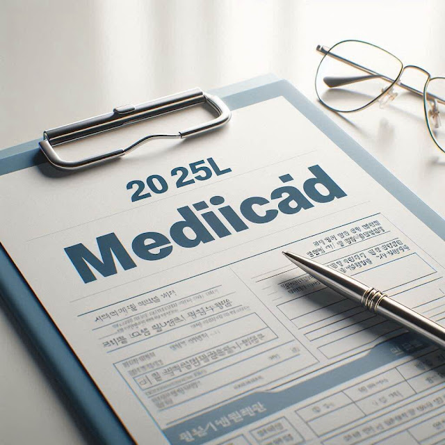 2025년 Medicaid 자격요건 정보를 강조하는 심플한 디자인의 썸네일 이미지
